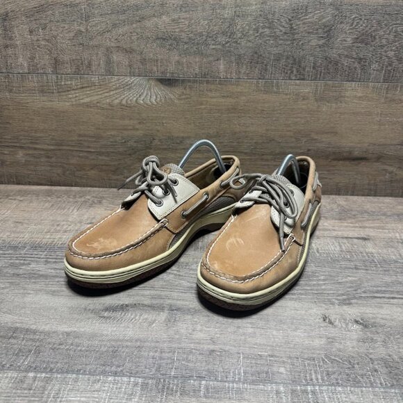 Sperry Top Sider Billfish Tan Leather Boat Shoes Men's Size 10 - Picture 1 of 7